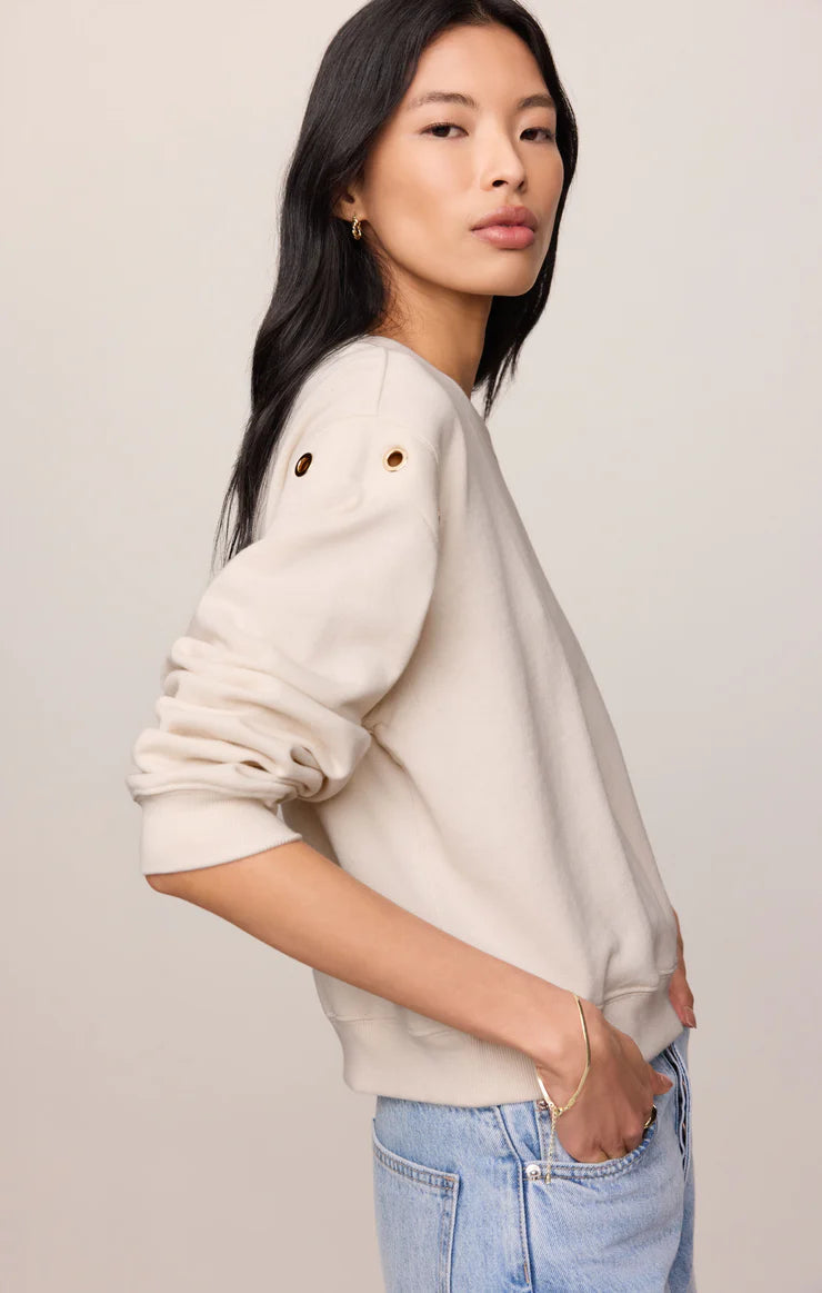 Axel Grommet Sweatshirt in Sandstone - detail