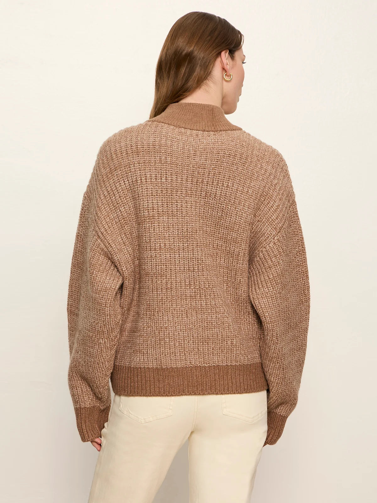 Zip Up Sweater Jacket, Heather Cocoa