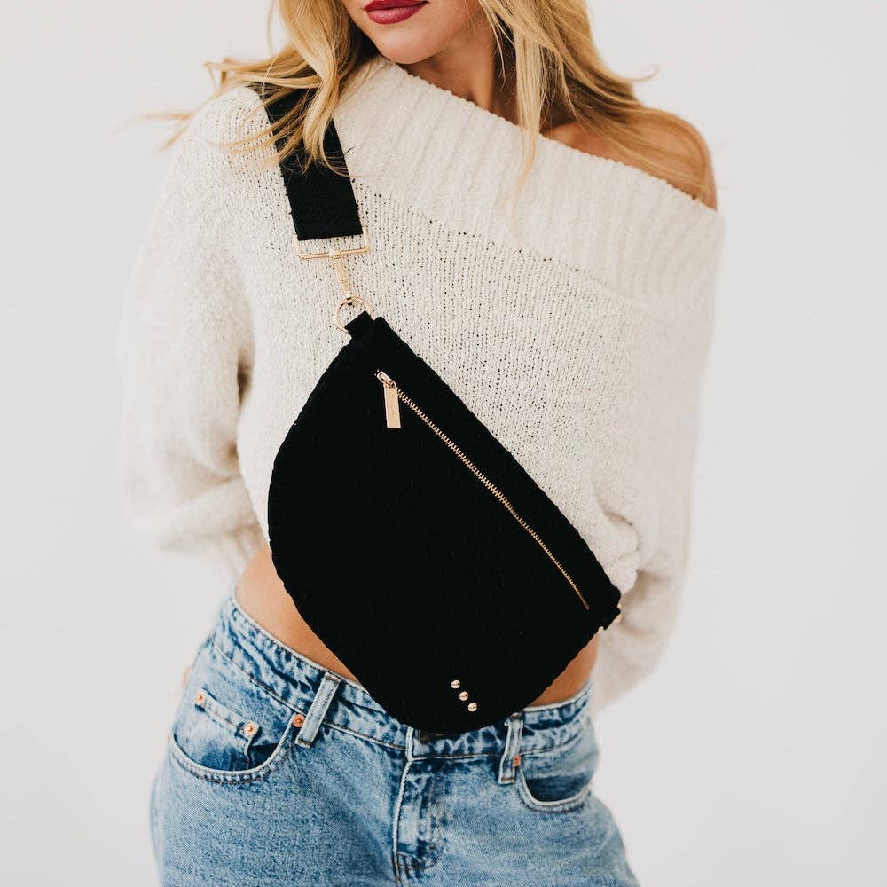 Pretty Simple Westlyn woven faux suede bum bag