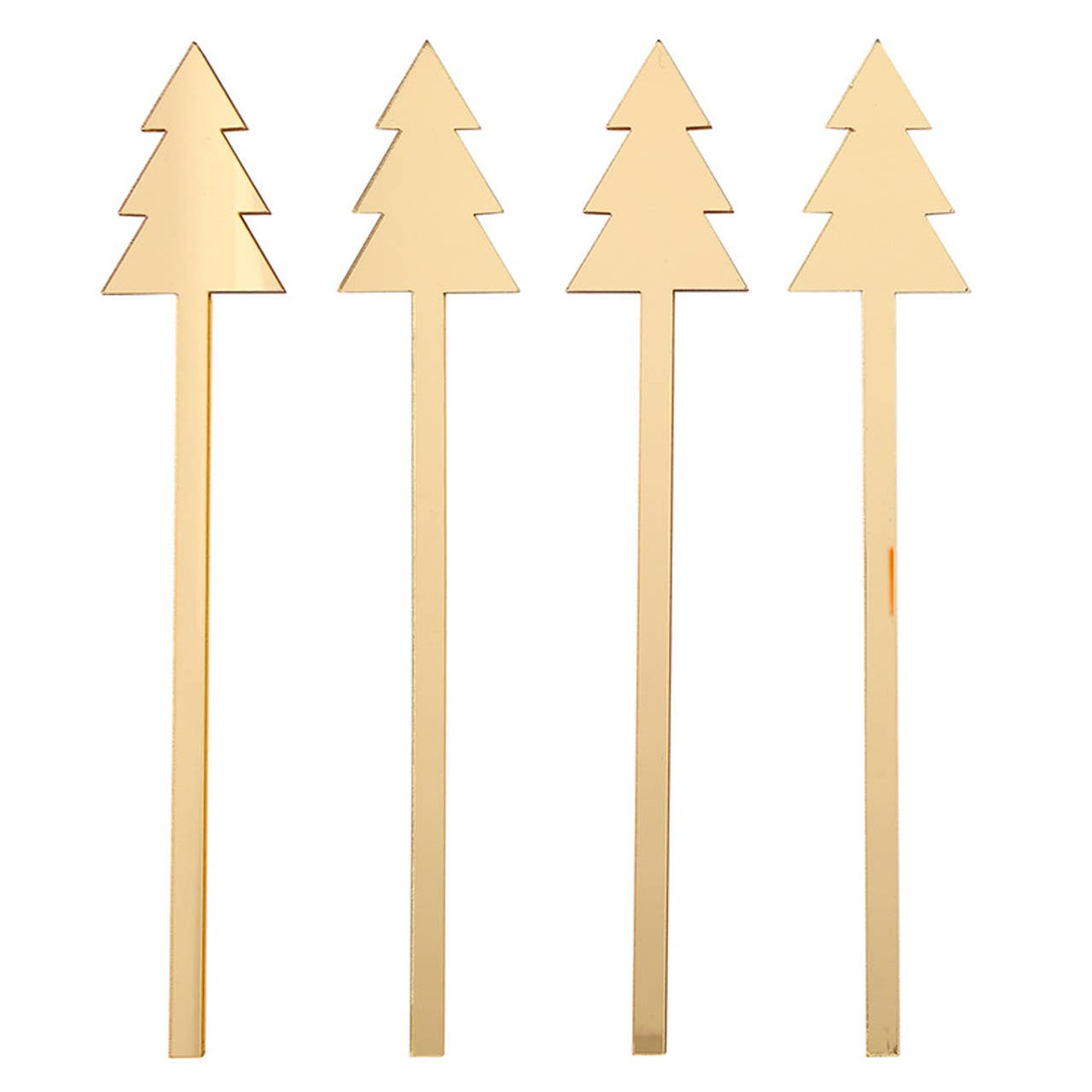 Mirrored Gold Tree Stir Sticks - Set of 4