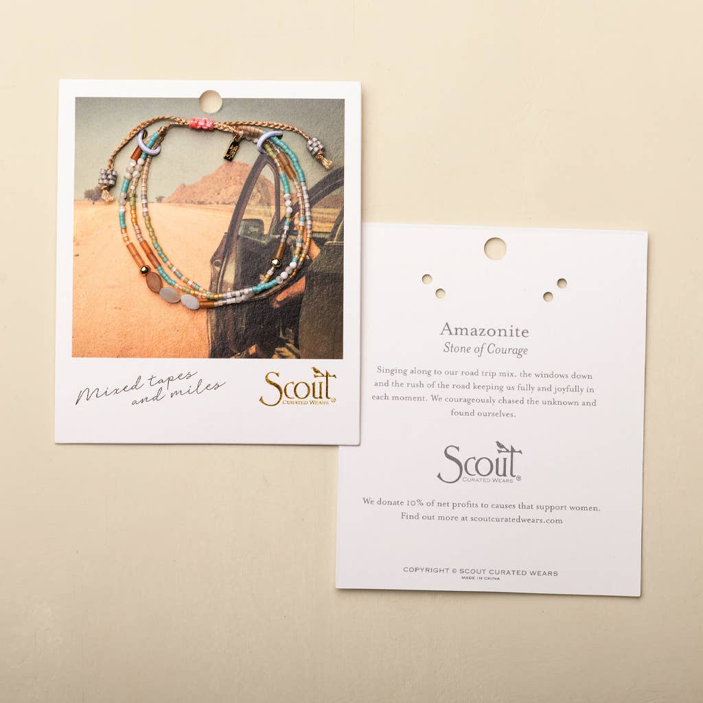 Scout Curated Wears mixed media bracelet with Dalmatian jasper and gold, Joy