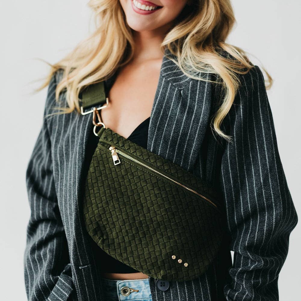 Suede Westlyn Woven Bum Bag, available in 2 colors
