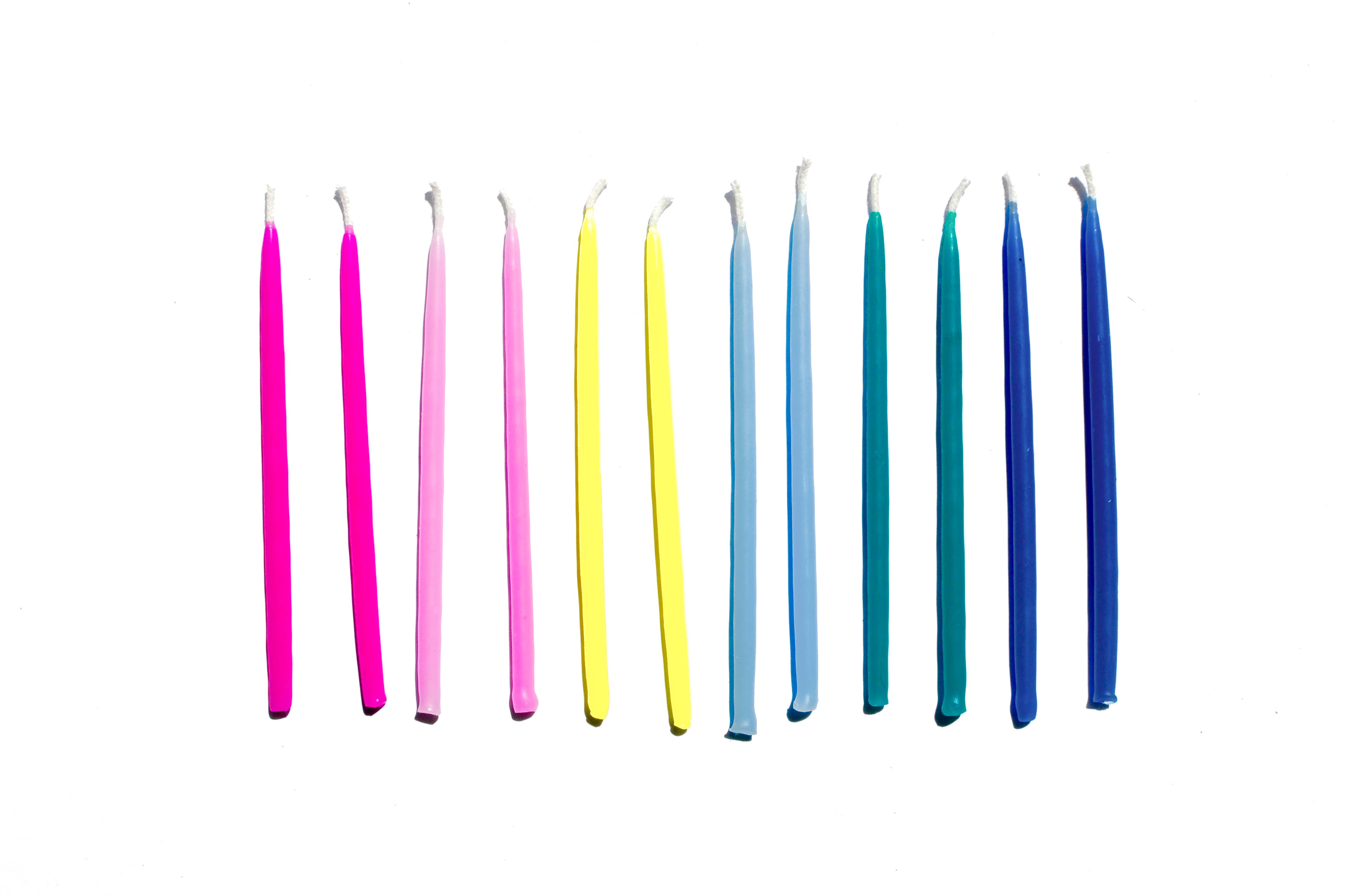 Colorful Hand-Dipped Beeswax Birthday Candles: Pinks