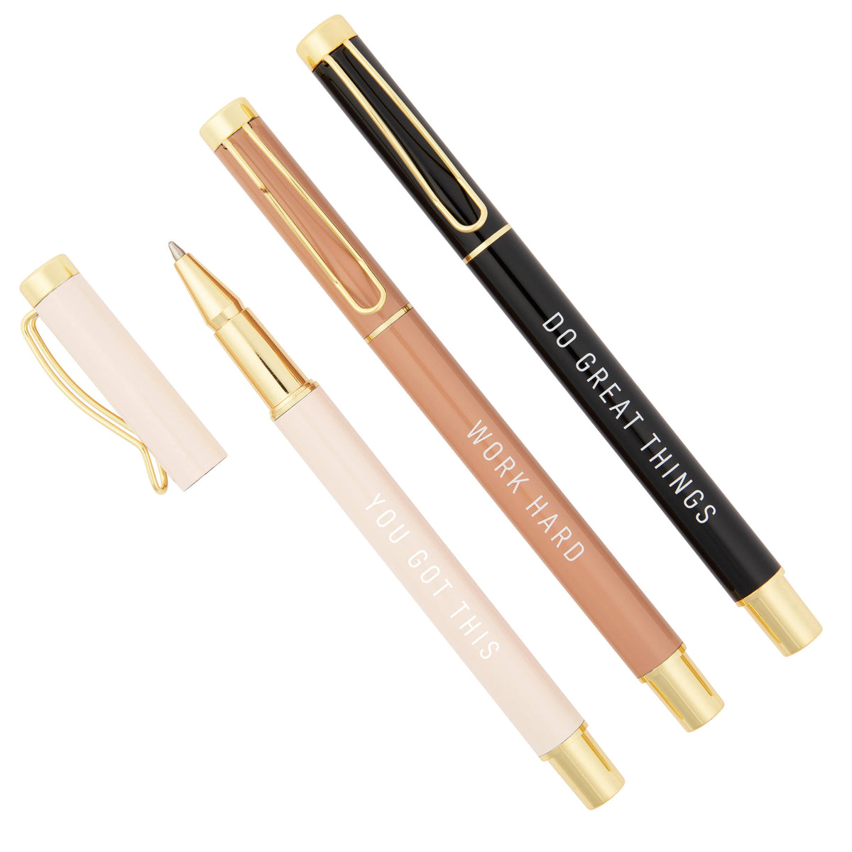 Sweet Water Decor motivational metal pen set of 3