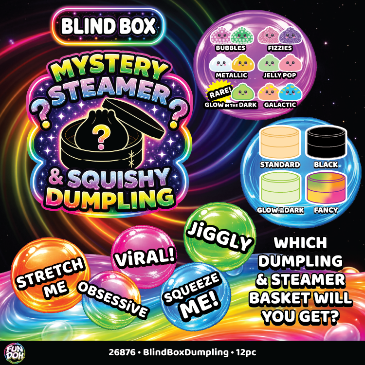 Novelty Brands Fun Doh Blind Box Squishy Steamer Dumpling toy, viral mystery dumpling squishy