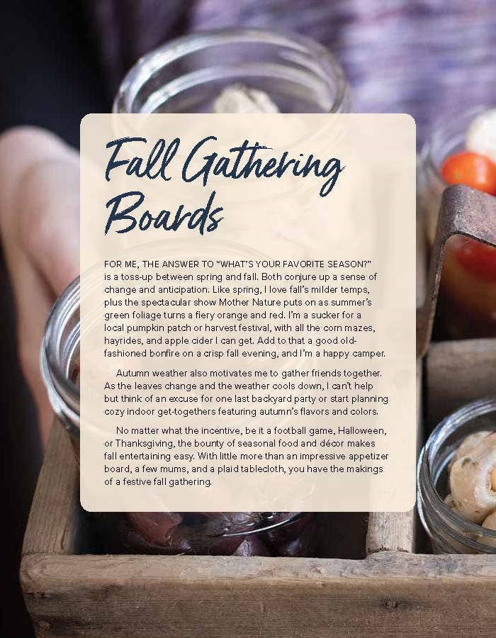 Gathering Boards cookbook, interior photo