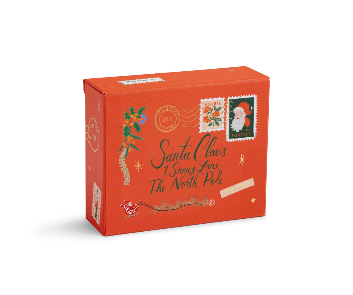 Rifle Paper Co. Holiday Wishes assorted card box, 16 cards, Letters to Santa design