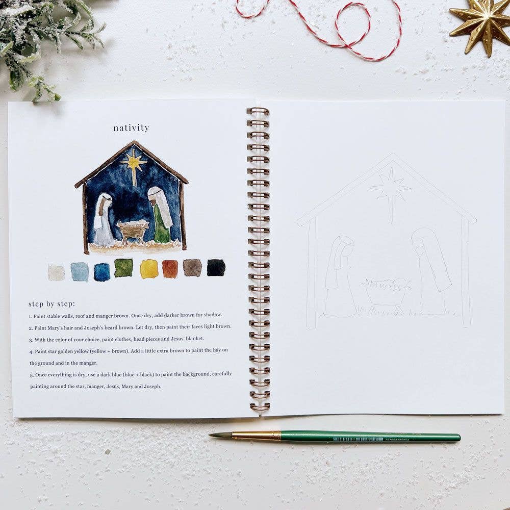 Christmas watercolor workbook