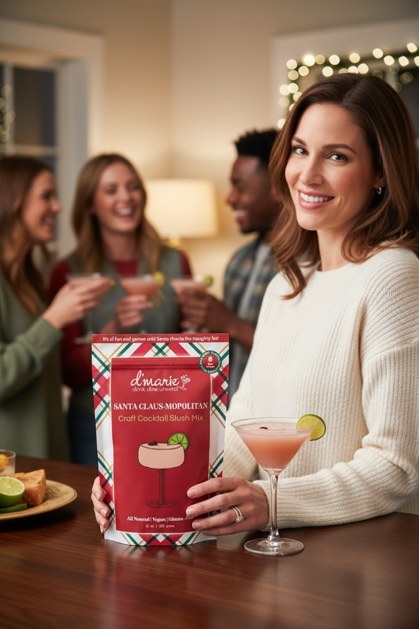 d'marie inc. Santa Clausmopolitan ready-to-freeze cocktail pouch