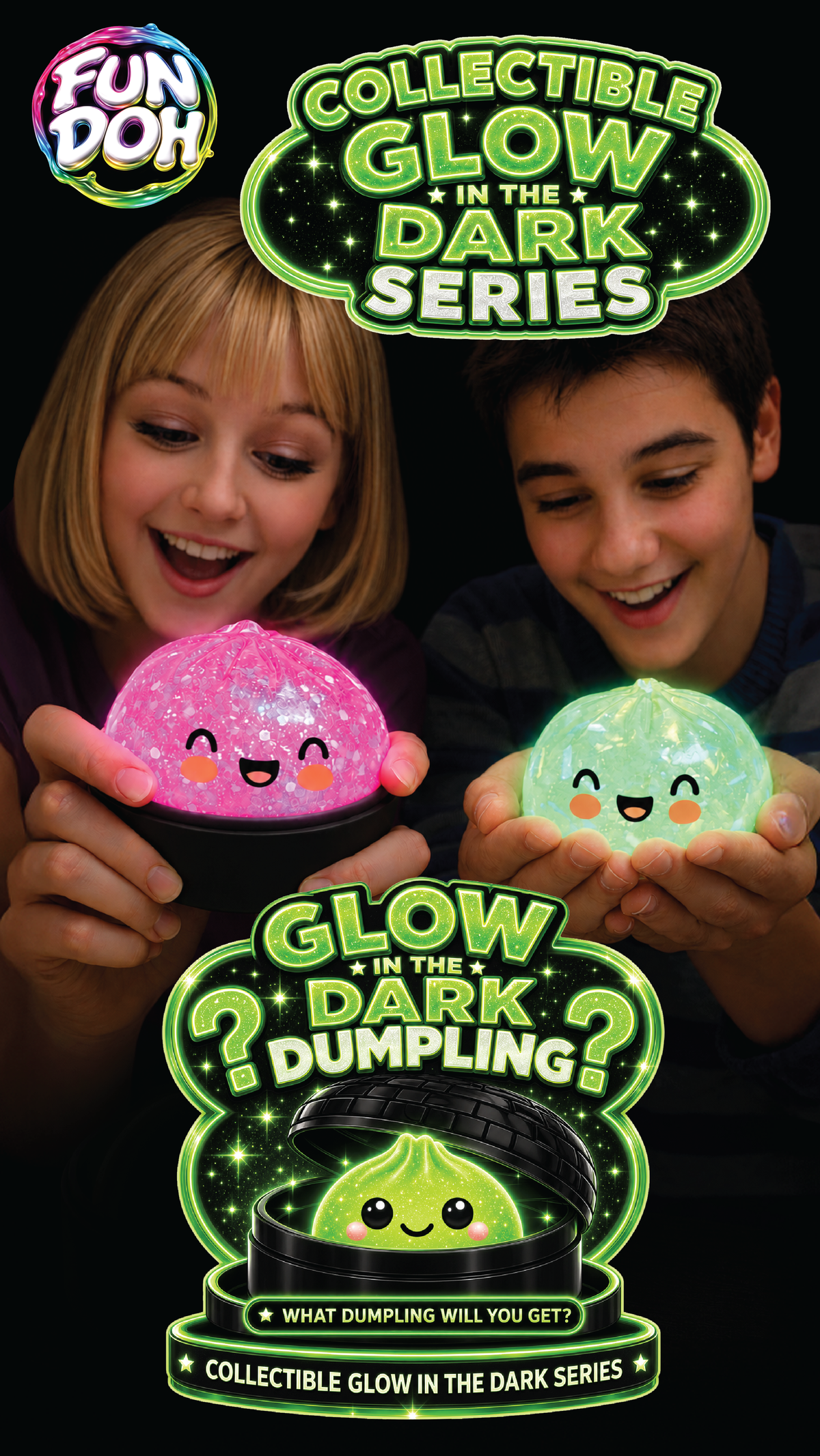 Fun Doh Glow-in-the-Dark Mystery Dumpling Squishy Toy