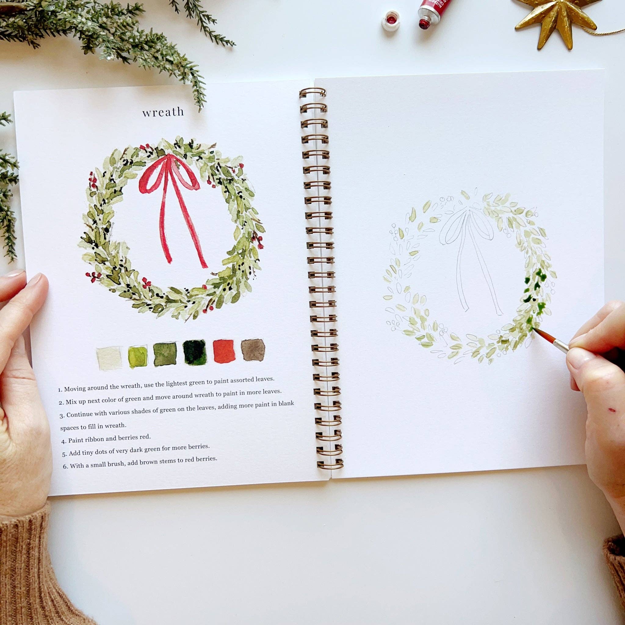 Christmas Stocking Watercolor Workbook