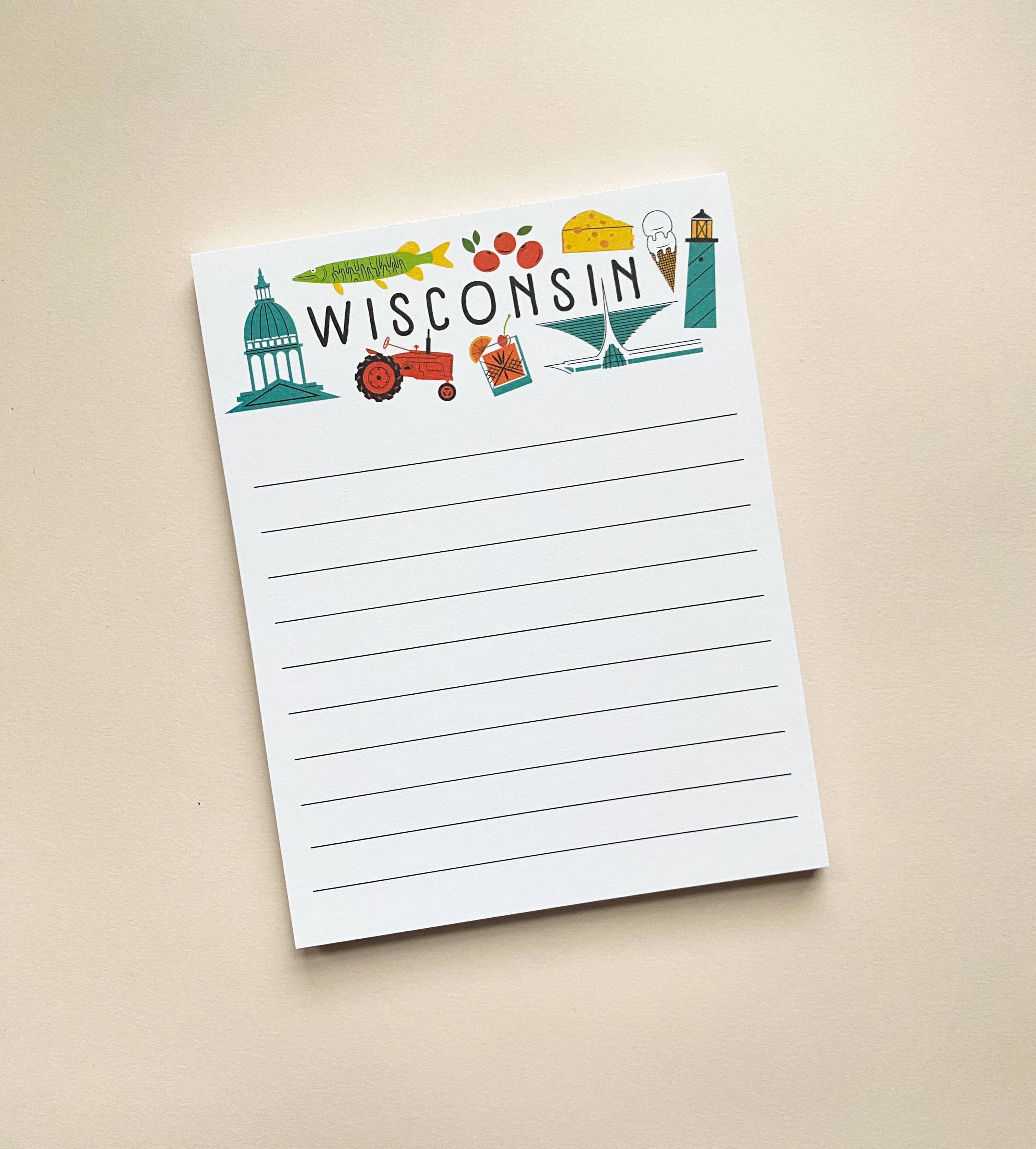 Wisconsin Icons 50 Sheet A2 Notepad