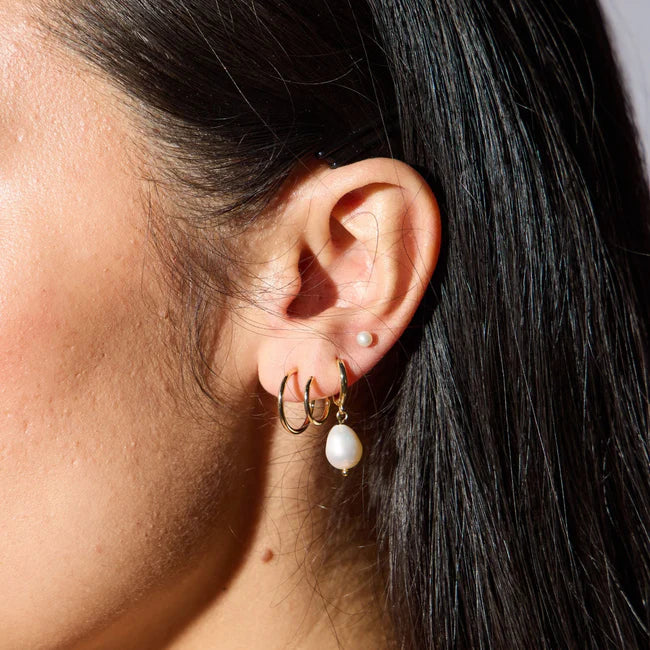 Double Twist Hoops, Gold