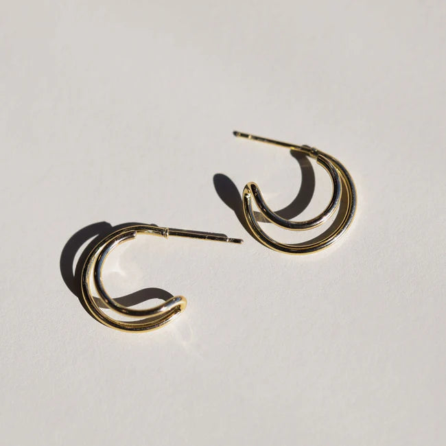Double Twist Hoops, Gold