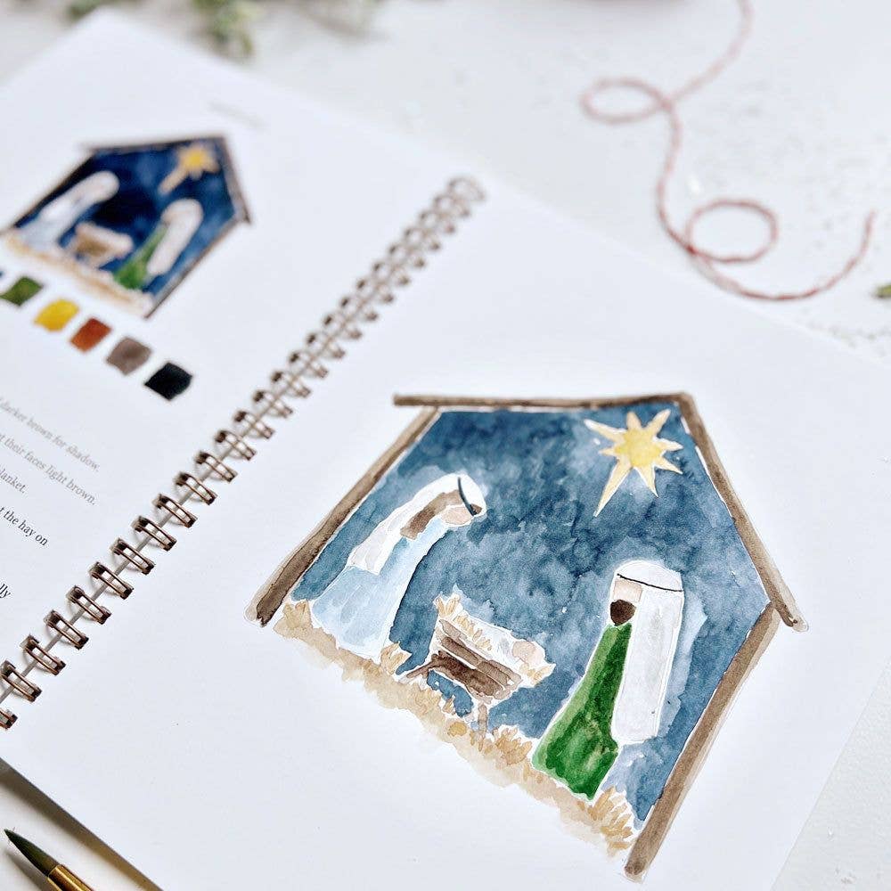 Christmas watercolor workbook