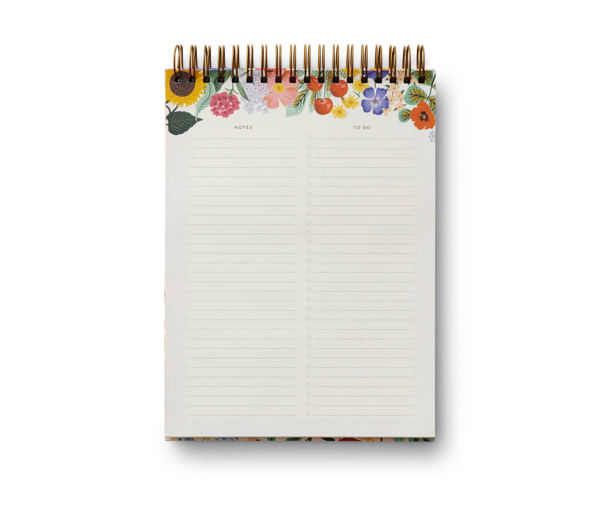 Rifle Paper Co. Blossom weekly desktop planner, interior pages