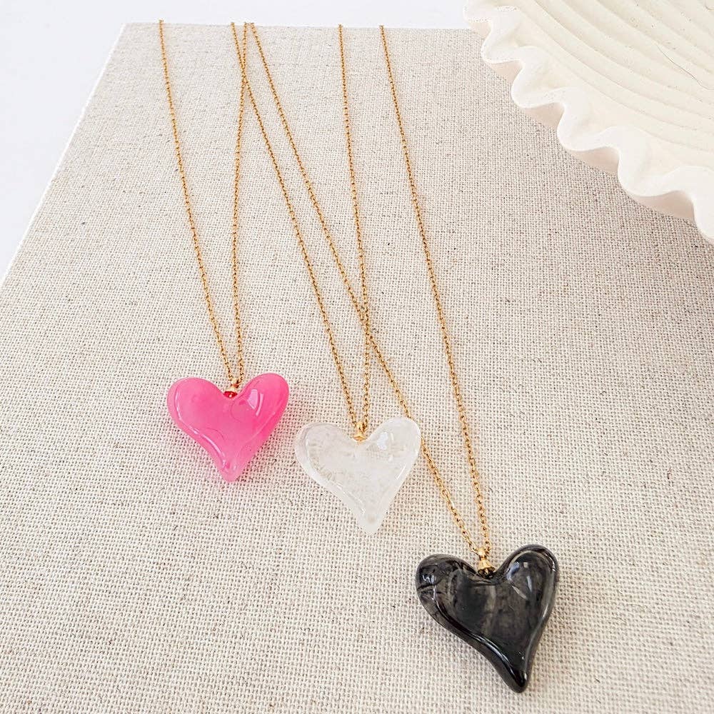 Jan Resin Heart Waterproof Necklace, available in 2 colors