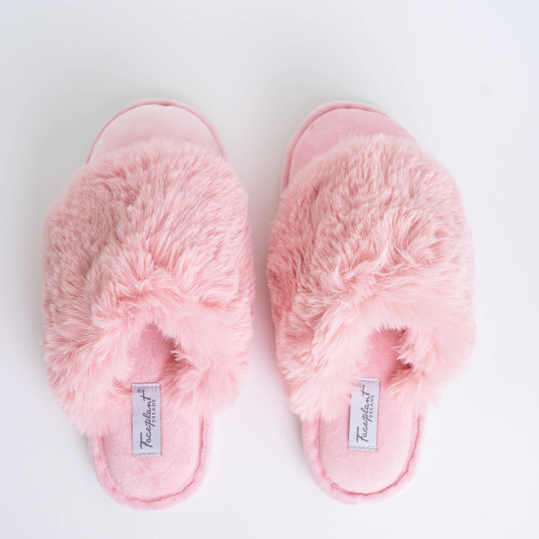 Faceplant furry slide slippers, sole detail