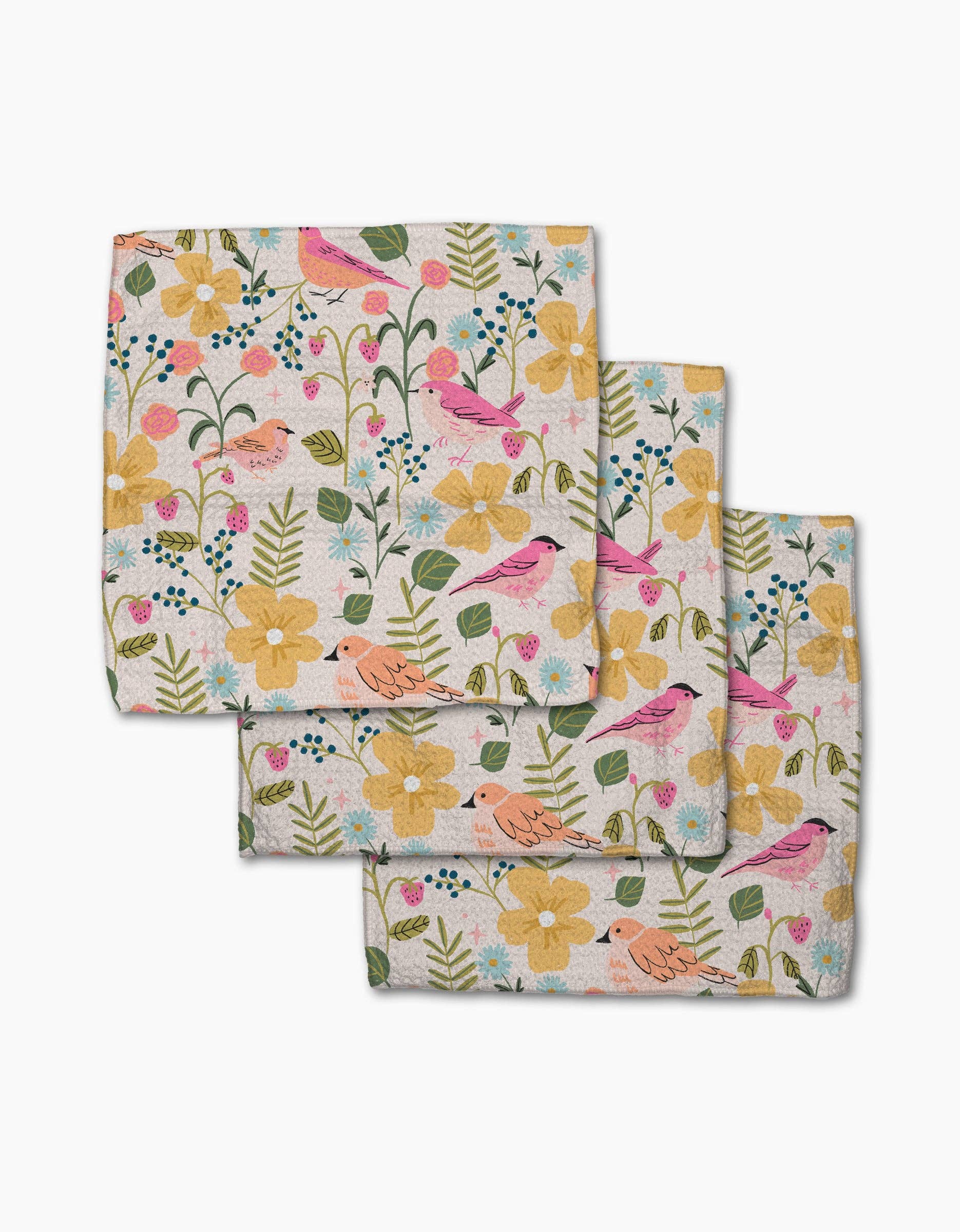 Summer Songbirds Dishcloth Set