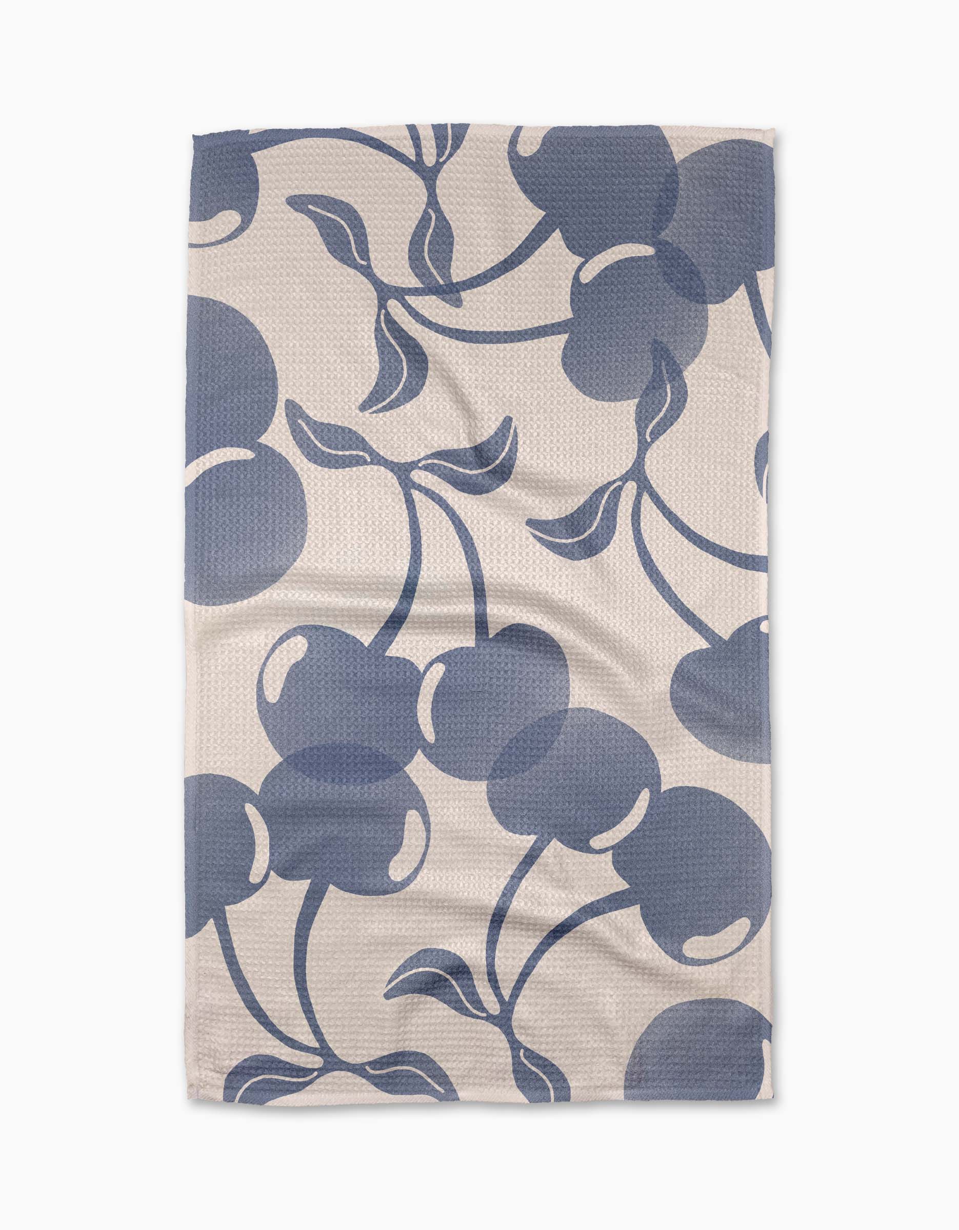 Blue Cherry Dreams Tea Towel