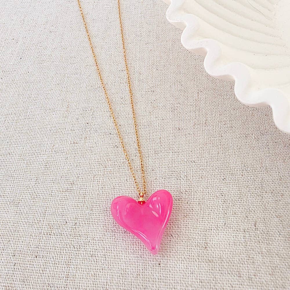 Jan Resin Heart Waterproof Necklace, available in 2 colors