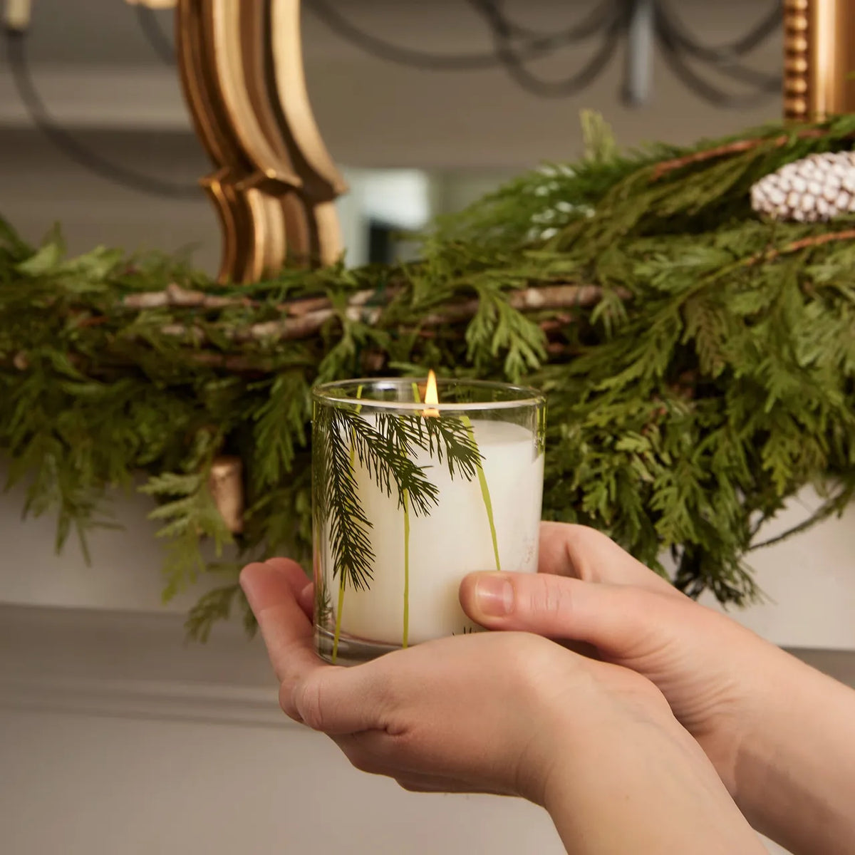 Frasier Fir Poured Candle, Pine Needle Design, 6.5oz