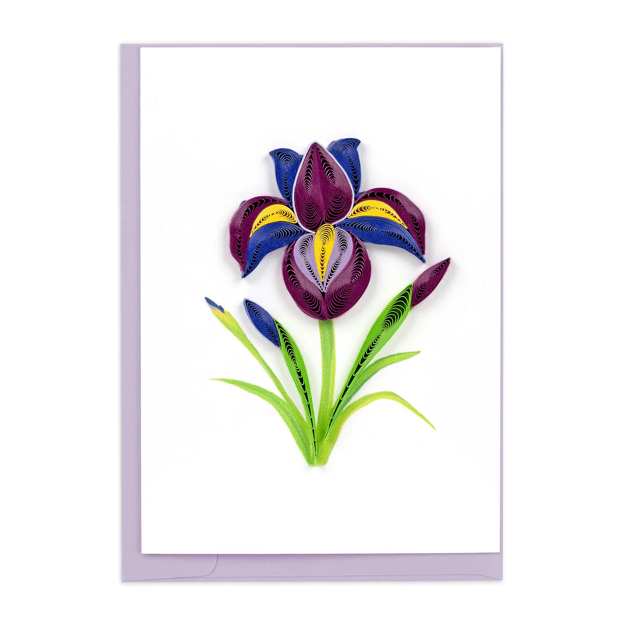 Quilled Iris Flower Gift Enclosure Mini Card