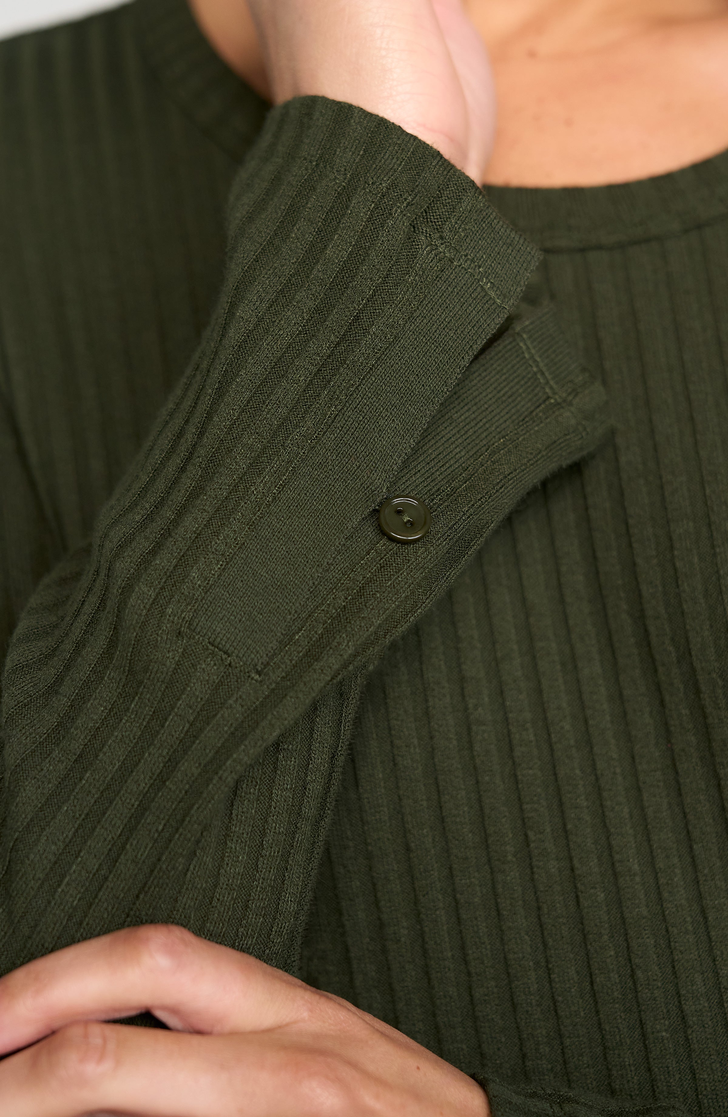 Long Sleeve Scoopneck Top, Hunter Green