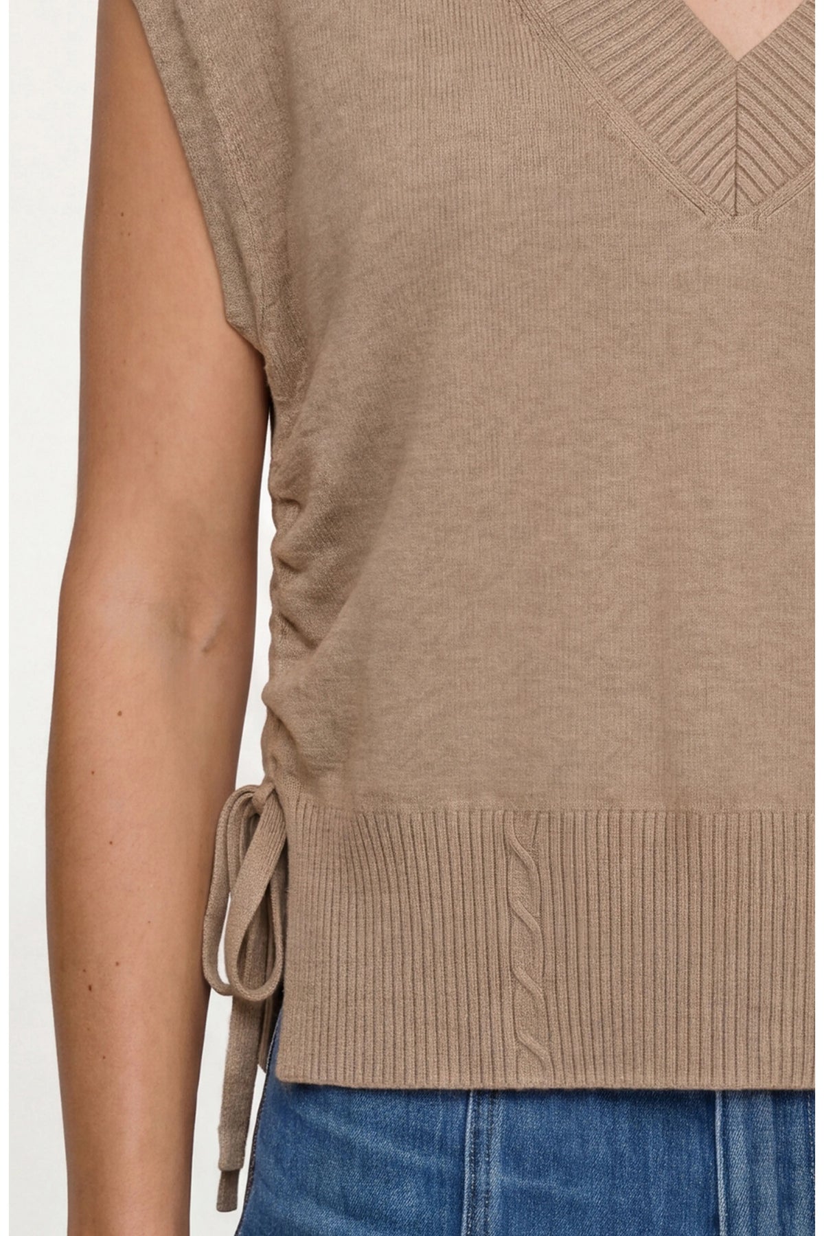Liverpool Vneck Dolman Popover Sweater in Khaki