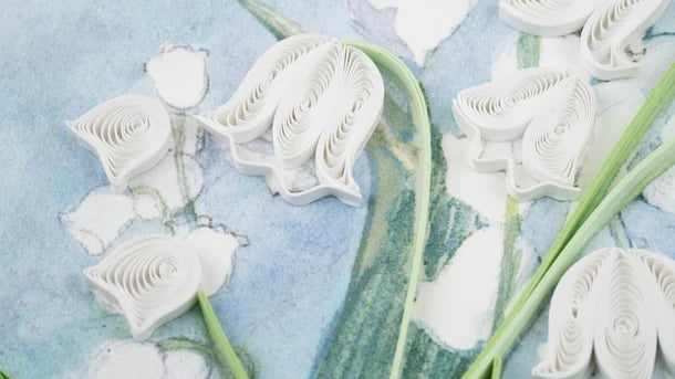 Quilling Card handmade quilled lily of the valley greeting card