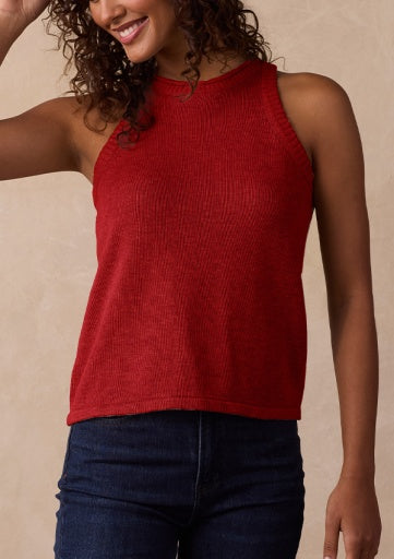 Wanderlust Hi-Neck Tank, Poppy Red