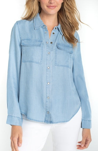 Liverpool collared button-down shirt, front view
