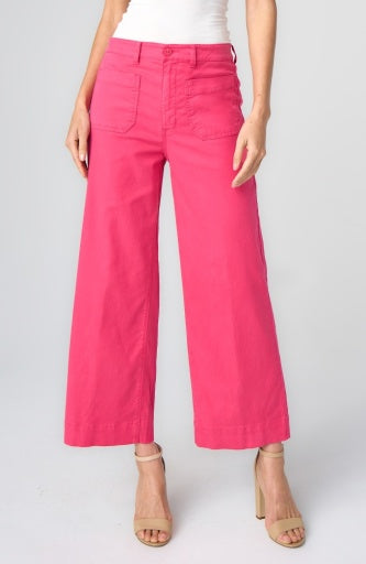 Crop Wide Leg with Patch Pockets, Diva Pink