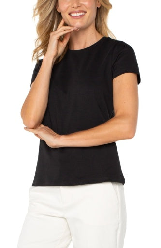Liverpool short sleeve crew neck tee, black, detail view