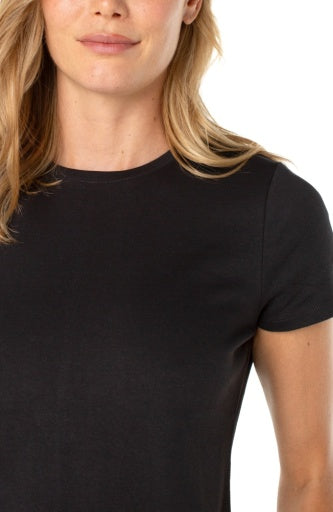Liverpool short sleeve crew neck tee, black, styled view
