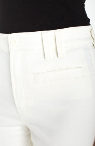 Liverpool wide leg crop pant, whipped cream, detail view