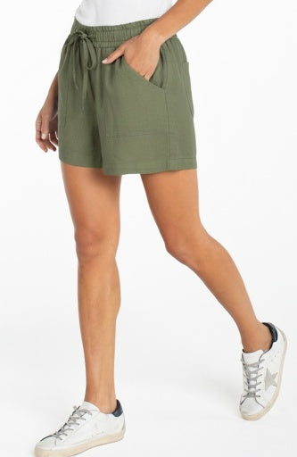 Pull on Tie Waist Short, Martini Olive