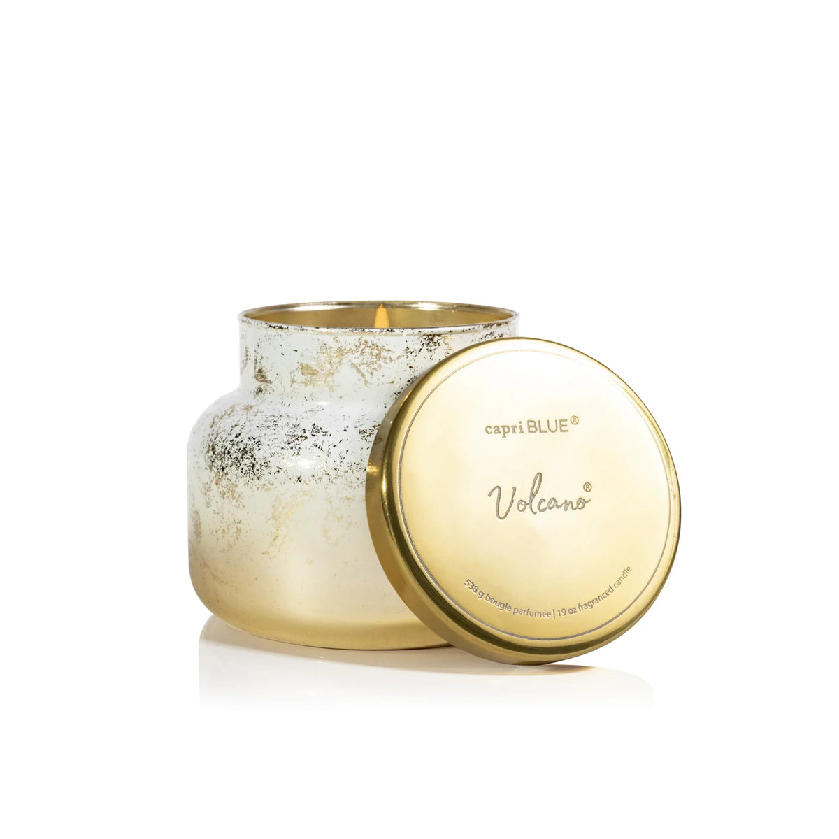 Capri Blue Volcano glimmer signature candle, 19 oz, winter white