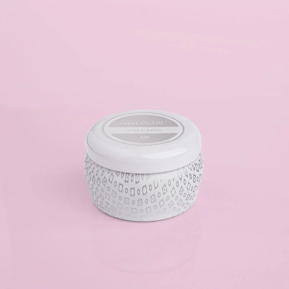 Volcano White Mini Tin Candle, 3 oz