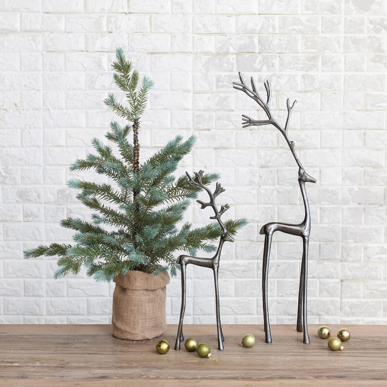 Large Cast Aluminum Reindeer, Gunmetal Finish