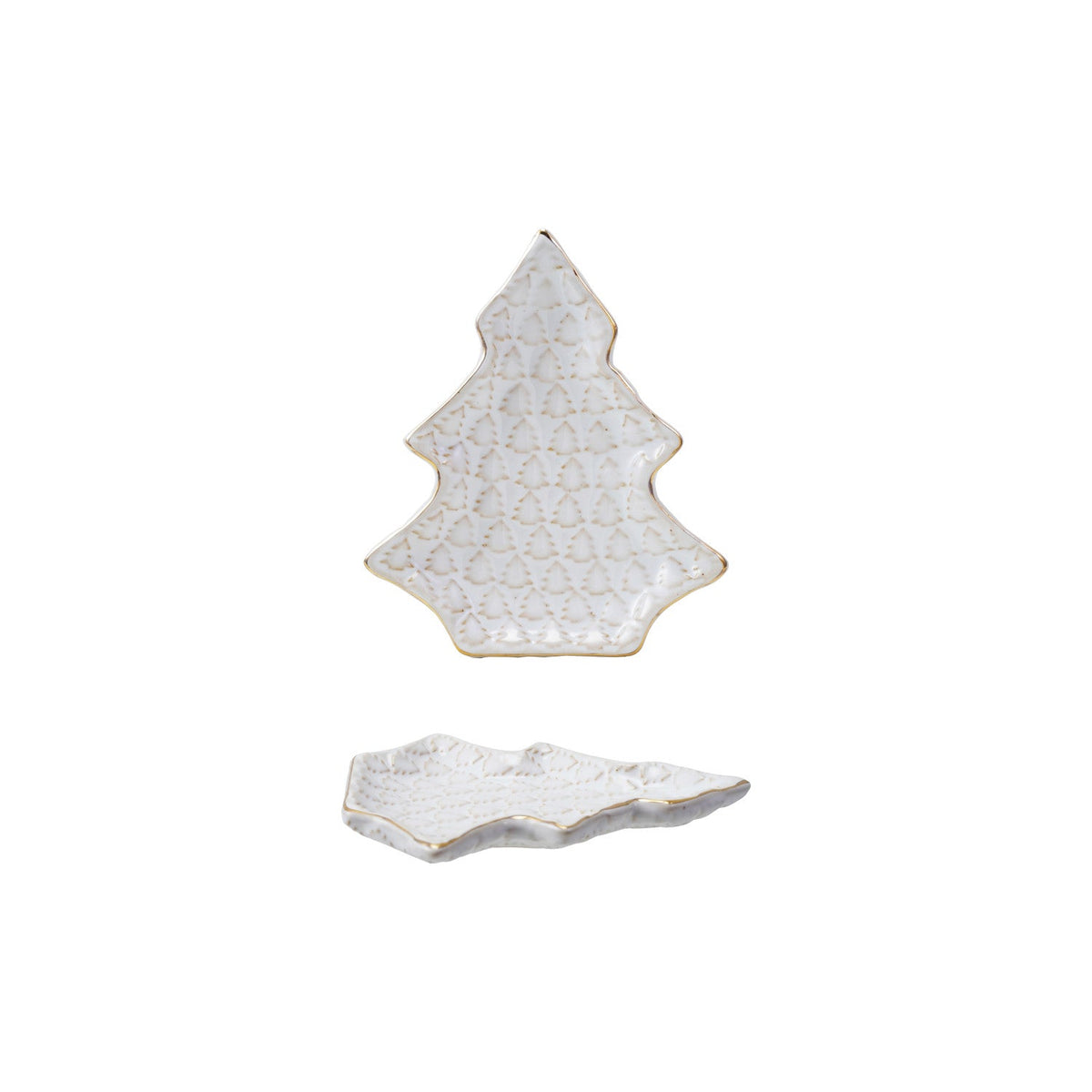 Stoneware Tree Shaped Plate with Trees (Each Will Vary)