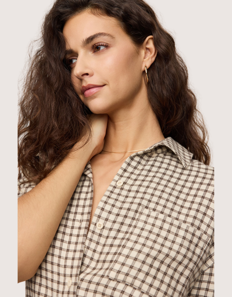 River Plaid Button Up in Dark Chocolate - back