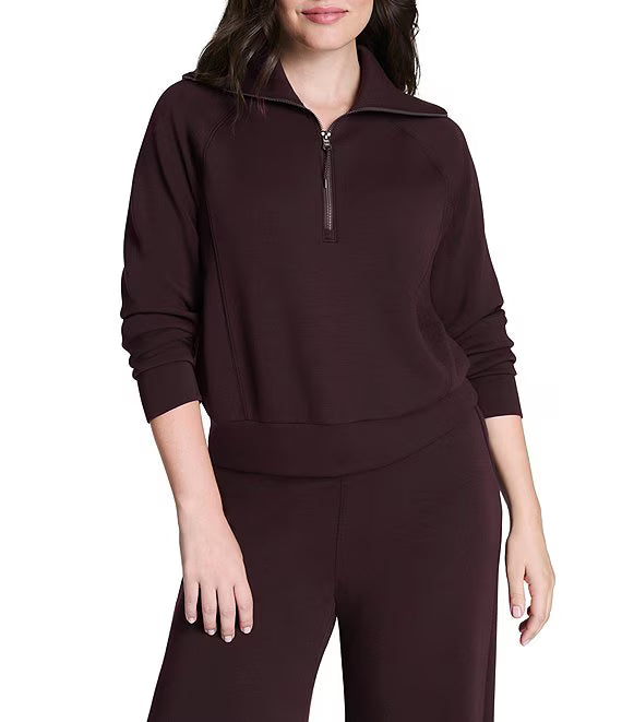 Spanx AirEssentials Half-Zip, Truffle Brown