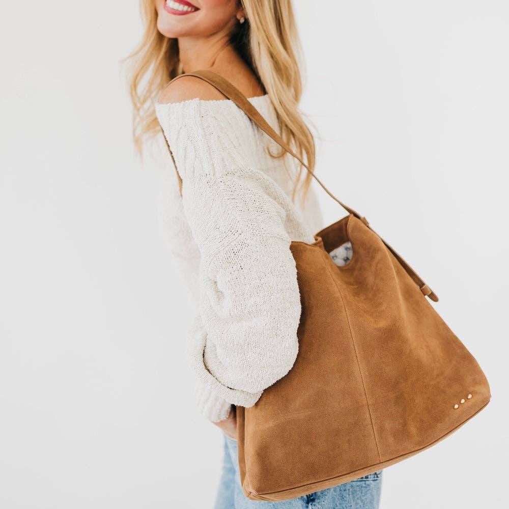 Pretty Simple Evie faux suede hobo shoulder bag