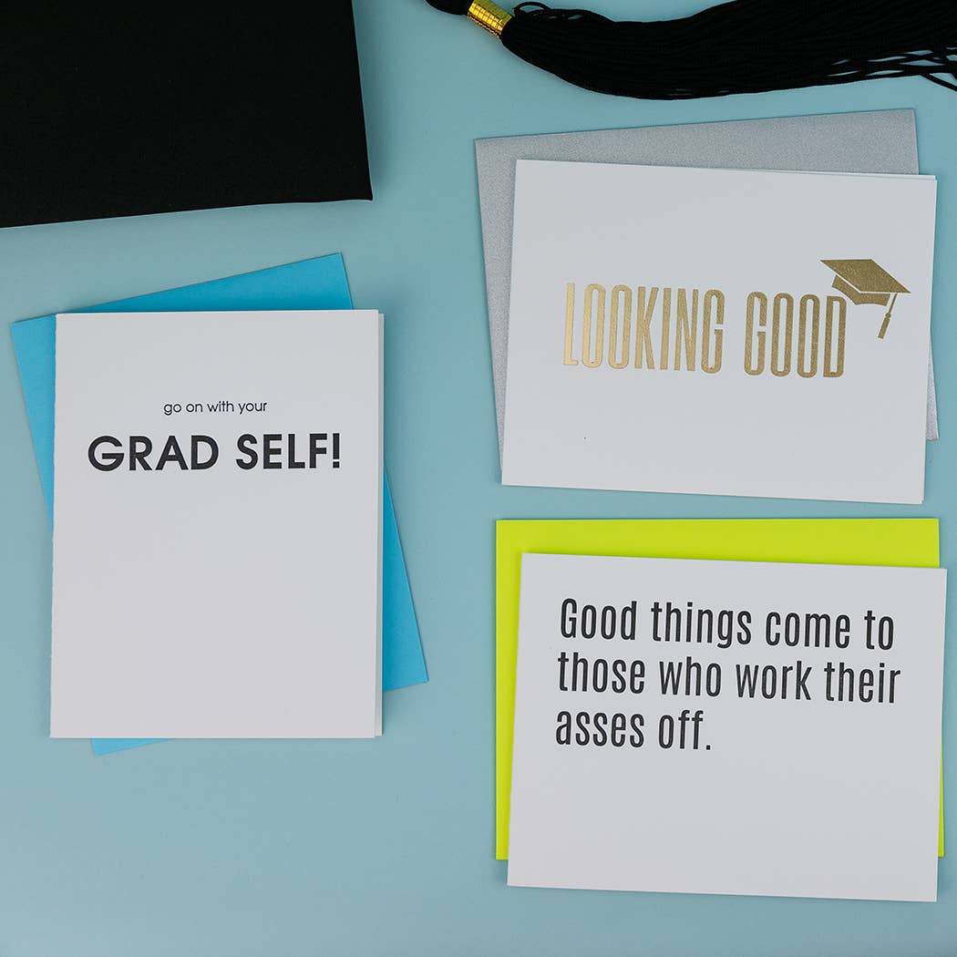 Go On With Your Grad Self! - Graduation Letterpress Card