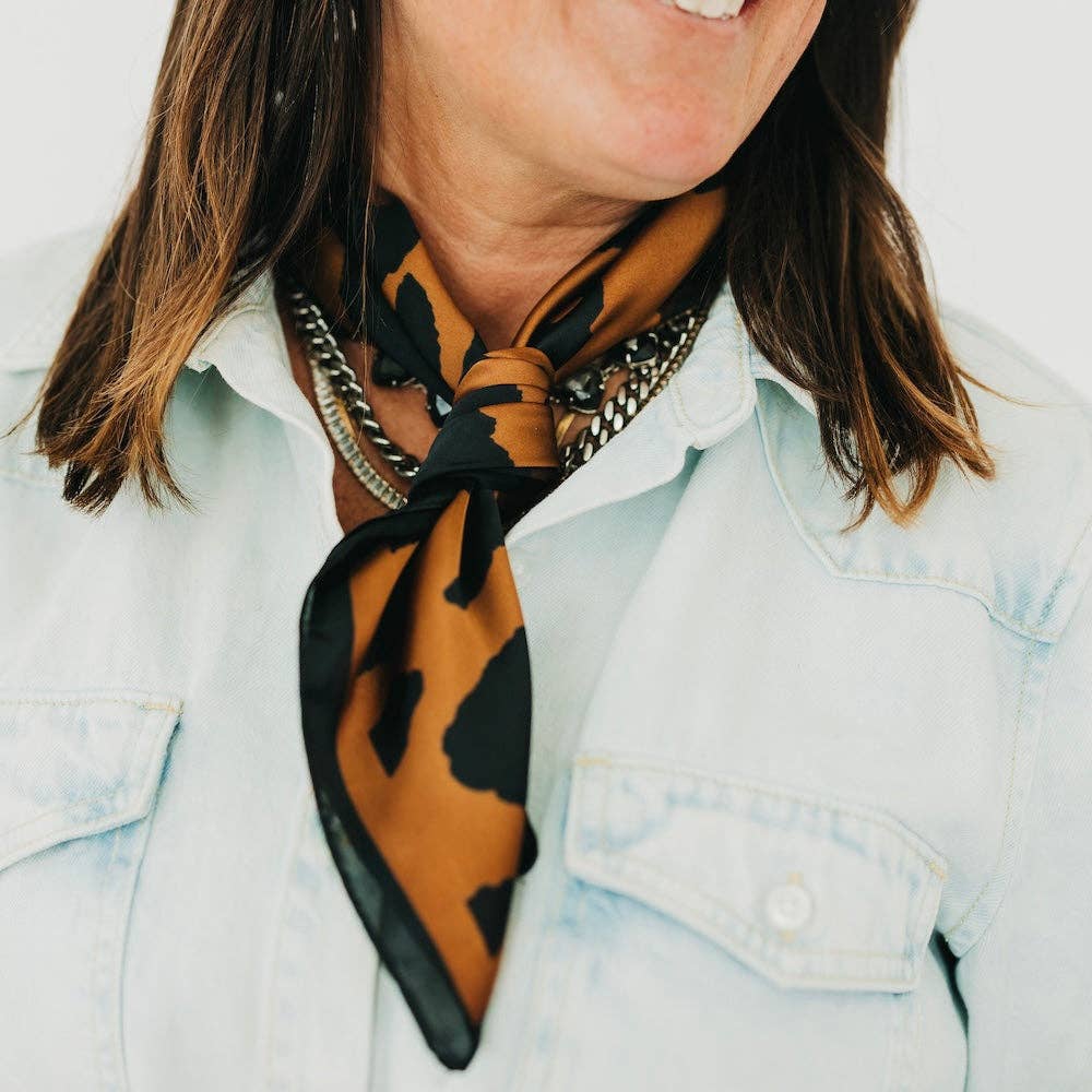 Sylvie Leopard Square Scarf, 2 prints