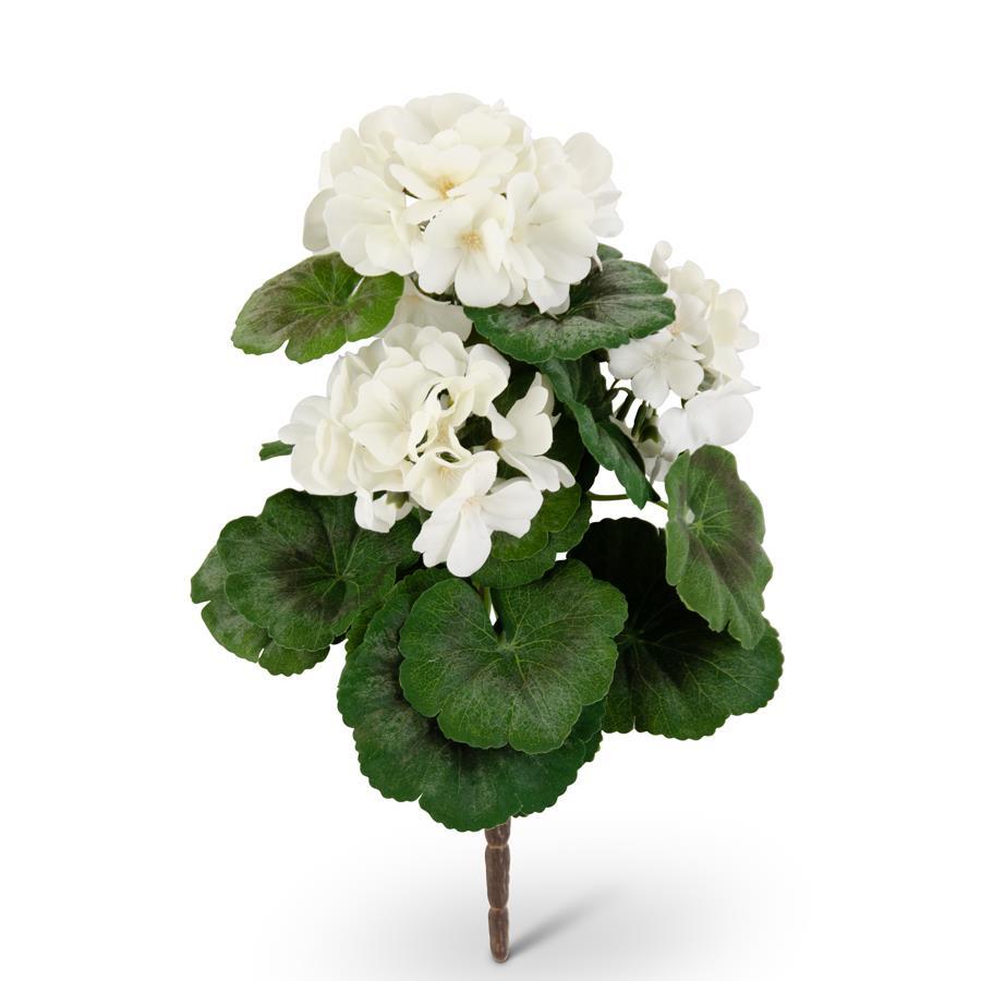 15 Inch White Geranium Bush