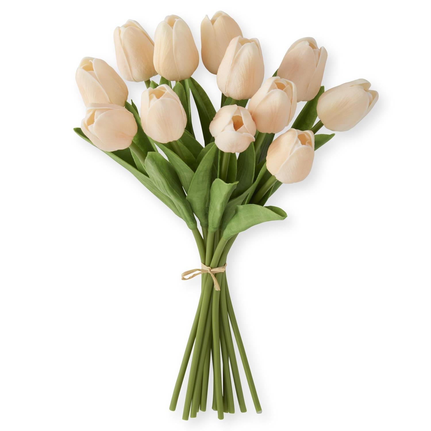 13 Inch Peach Real Touch Mini Tulip Bundle (12 Stems)
