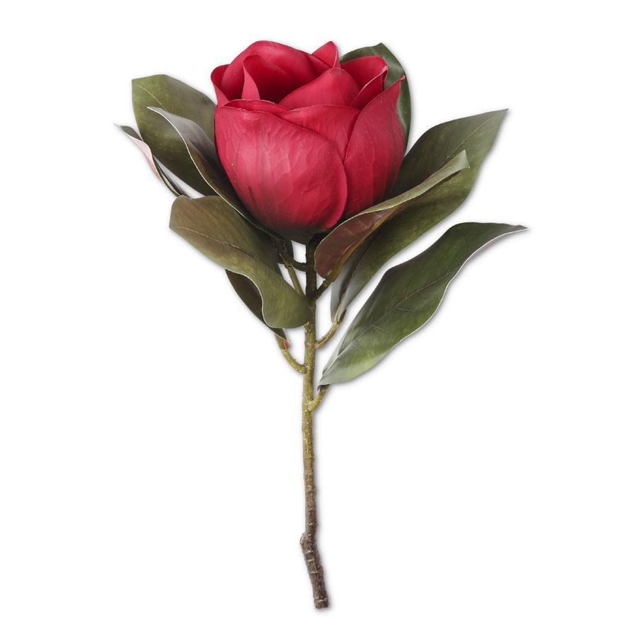 17 Inch Dark Red Magnolia Stem