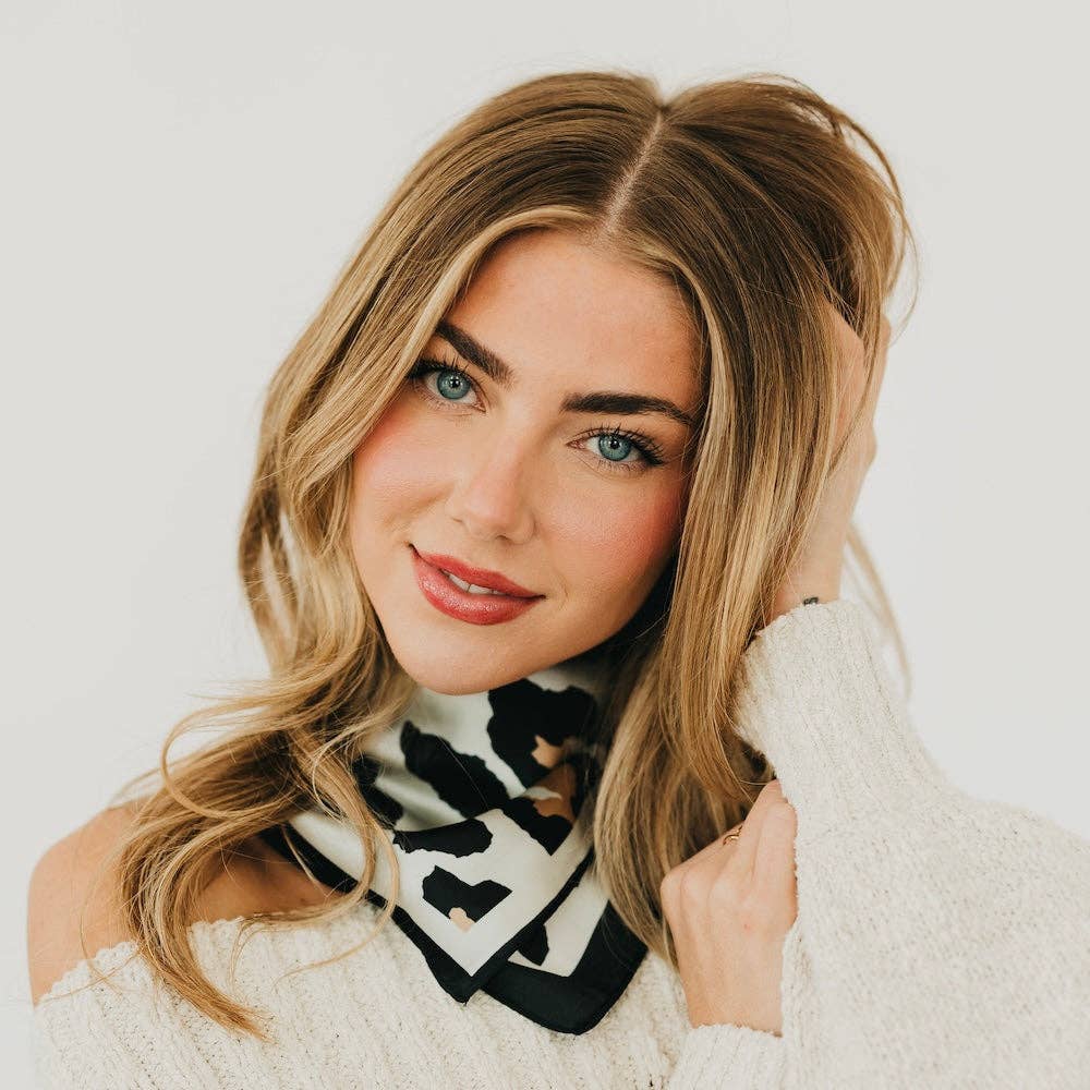 Sylvie Leopard Square Scarf, 2 prints